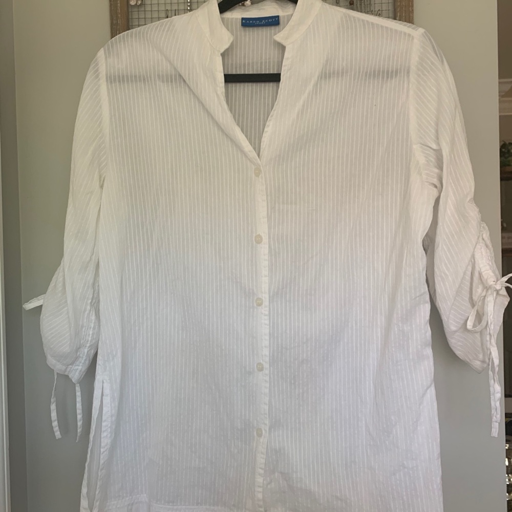 Karen Scott white blouse
